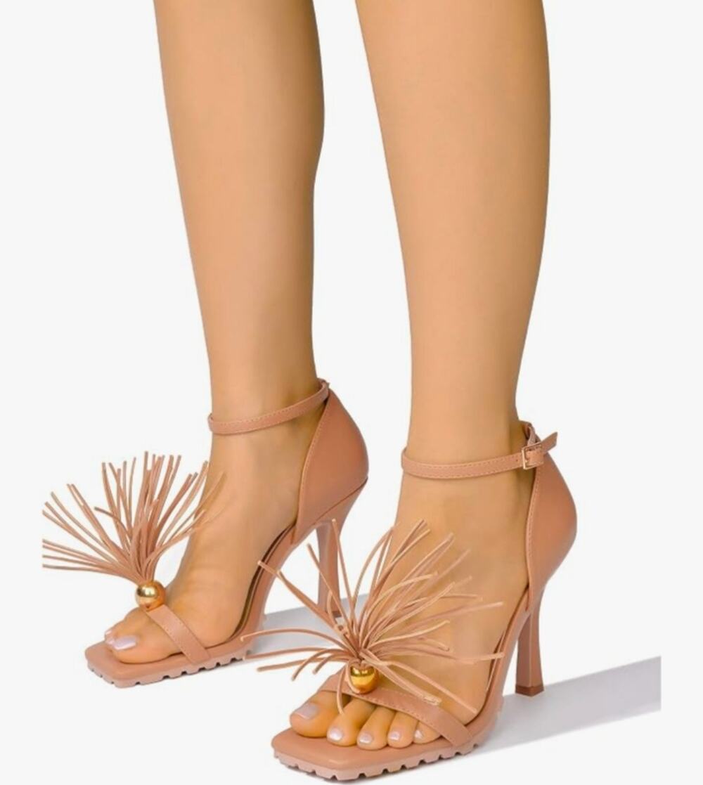 Cape Robbin Imaka High Heels, Nude Beige, Size 10
